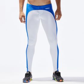 Men's color block sports yoga pants (Option: White-L)