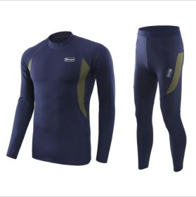 Tactical cycling sports underwear set (Option: Blue-XXL)