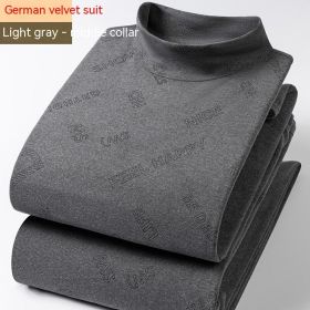 Winter Dralon Quick Hot Thermal Underwear Set (Option: Light Gray High Necked-4XL)