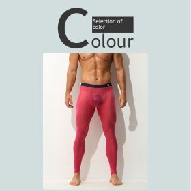 Men's Leggings Ultra-thin And Tight Fitting (Option: Red-3XL)