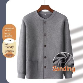 Middle-aged And Elderly People Long SleeveBuckle (Option: Round Neck 2-M)