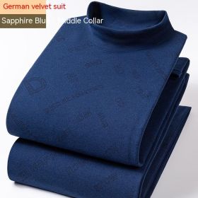 Winter Dralon Quick Hot Thermal Underwear Set (Option: Sapphire Blue High Necked-L)