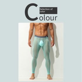 Men's Leggings Ultra-thin And Tight Fitting (Option: Green-4XL)