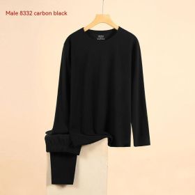 Self-heating Dralon Thermal Underwear Set (Option: Men's Carbon Black-XL)