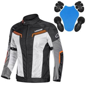 Motorcycle Mesh Summer Jacket Pants Men Women (Option: Blackorange-L)