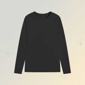 Long Sleeved Top With A Base That Can Be Worn Externally (Option: Pearlescent Black Low Collar C-3XL)