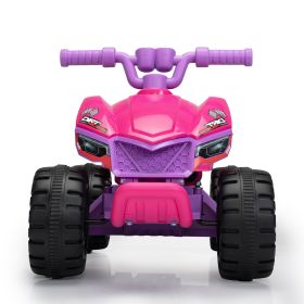 Kids Ride-on ATV, 6V Battery Powered Electric Quad Car with Music, LED Lights and Spray Device, 4 Wheeled Ride-on Toy for Toddlers Age 3-5, Rose Red (Color: as Pic)