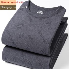 Winter Dralon Quick Hot Thermal Underwear Set (Option: Dark Gray Round Neck-XL)