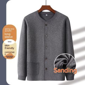 Middle-aged And Elderly People Long SleeveBuckle (Option: Round Neck 1-S)