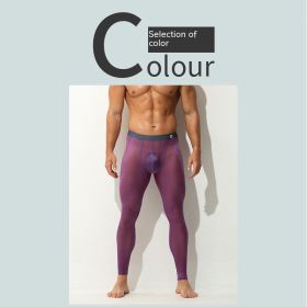 Men's Leggings Ultra-thin And Tight Fitting (Option: Purple-3XL)