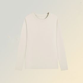 Long Sleeved Top With A Base That Can Be Worn Externally (Option: Sand apricot low collar fir-3XL)